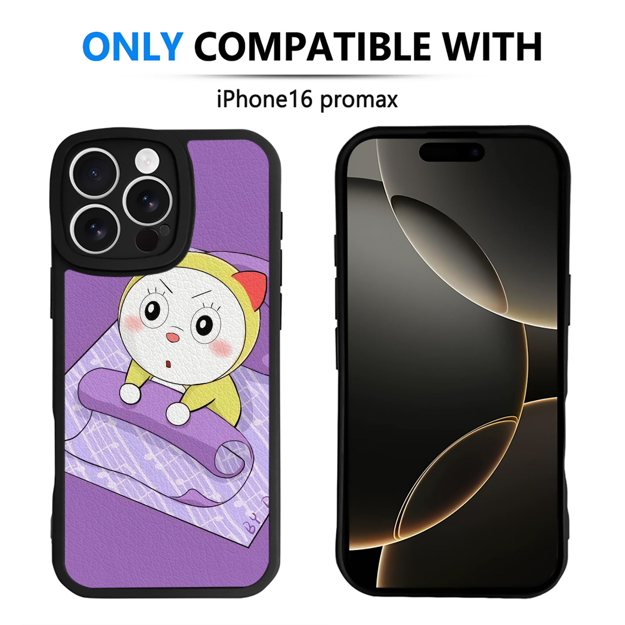 （画像用） ドラえもん Doraemon 【iPhone 16シリーズ対応】シリコンスマホケース（レザー調） 材質：シリコン